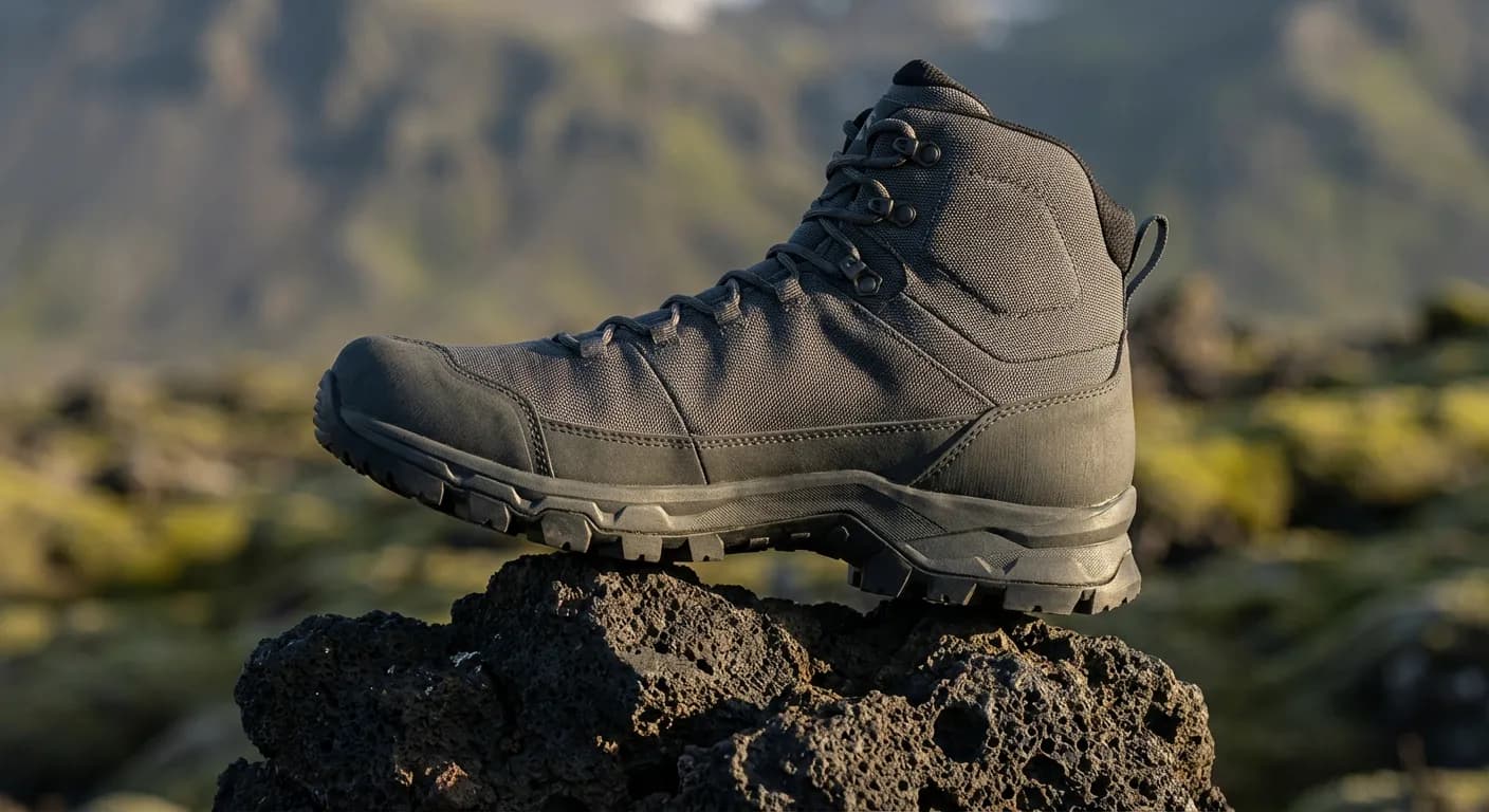 Gros plan sur le design et la semelle d'une chaussure Merrell