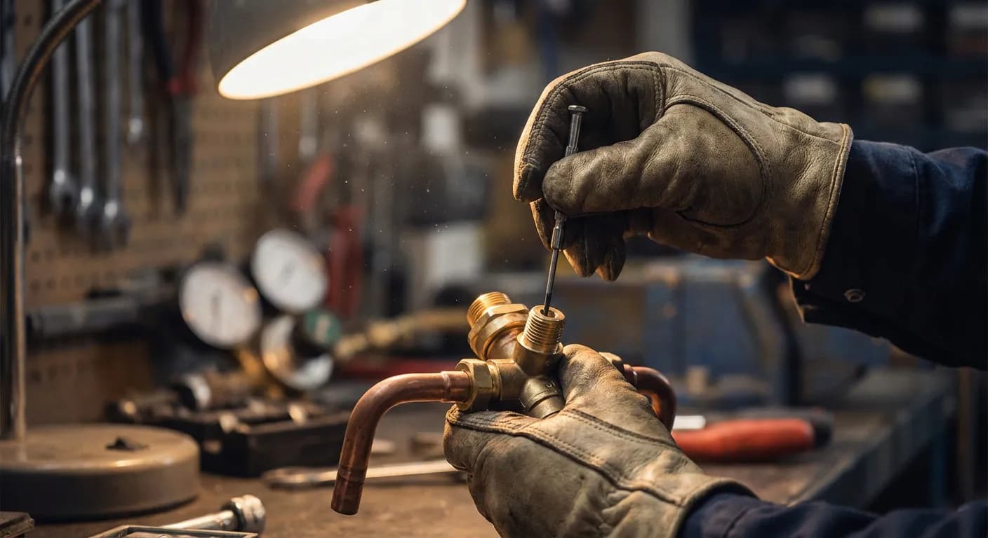 Gros plan sur la réparation technique d'un système de chauffage Webasto