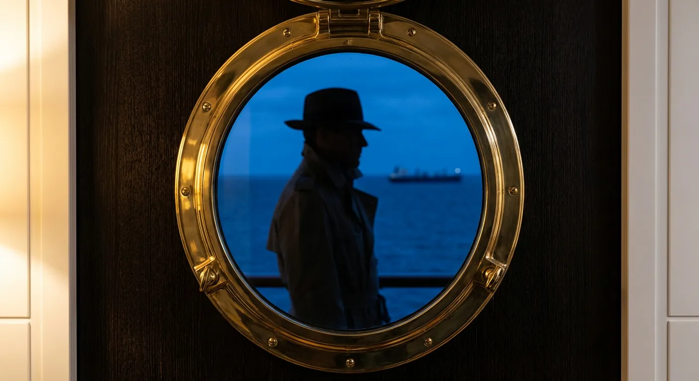 Hublot de cabine de croisière avec vue sur l'océan