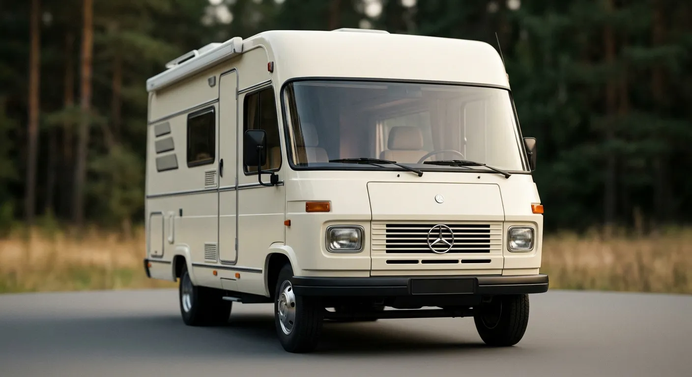 Vue iconique du camping-car intégral Hymer B564