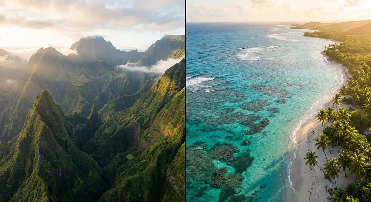 Comparaison entre les montagnes volcaniques de La Réunion et les plages paradisiaques de la Guadeloupe