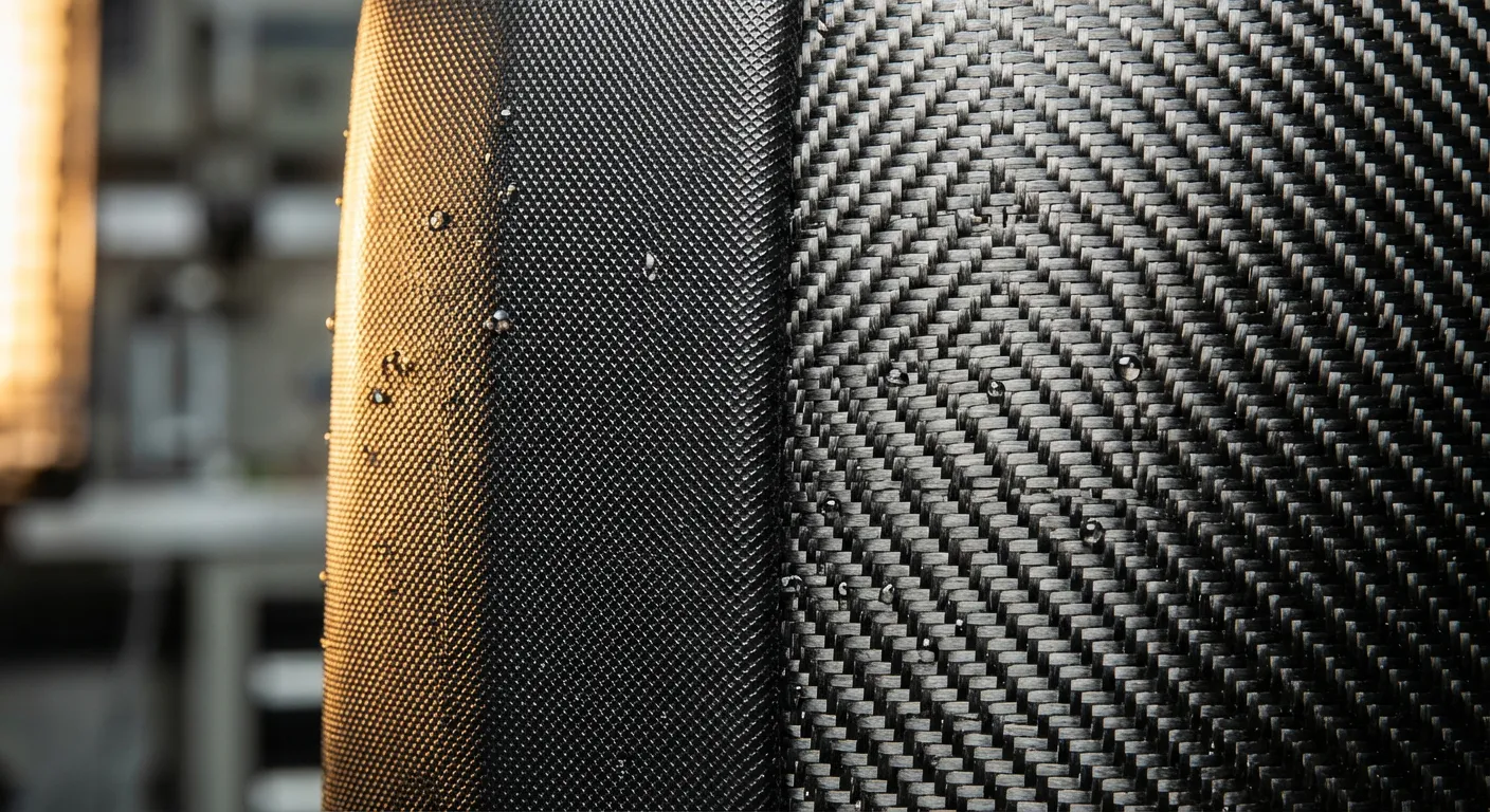 Gros plan technique sur les matériaux innovants et résistants des valises modernes.