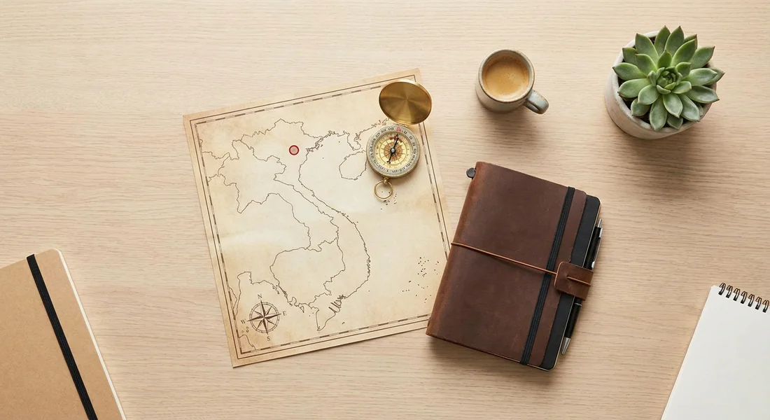 Planification d'itinéraire sur une carte du Vietnam